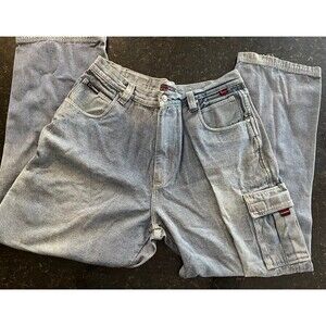 Vintage FUBU Jeans Men 40x34 Blue Denim Baggy Cargo Carpenter Y2K Hip Hop